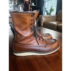 Red Wing 877 8” Moc-Toe Classic Leather Field Boots USA Made Irish Setter Sz 9D